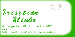 krisztian mlinko business card